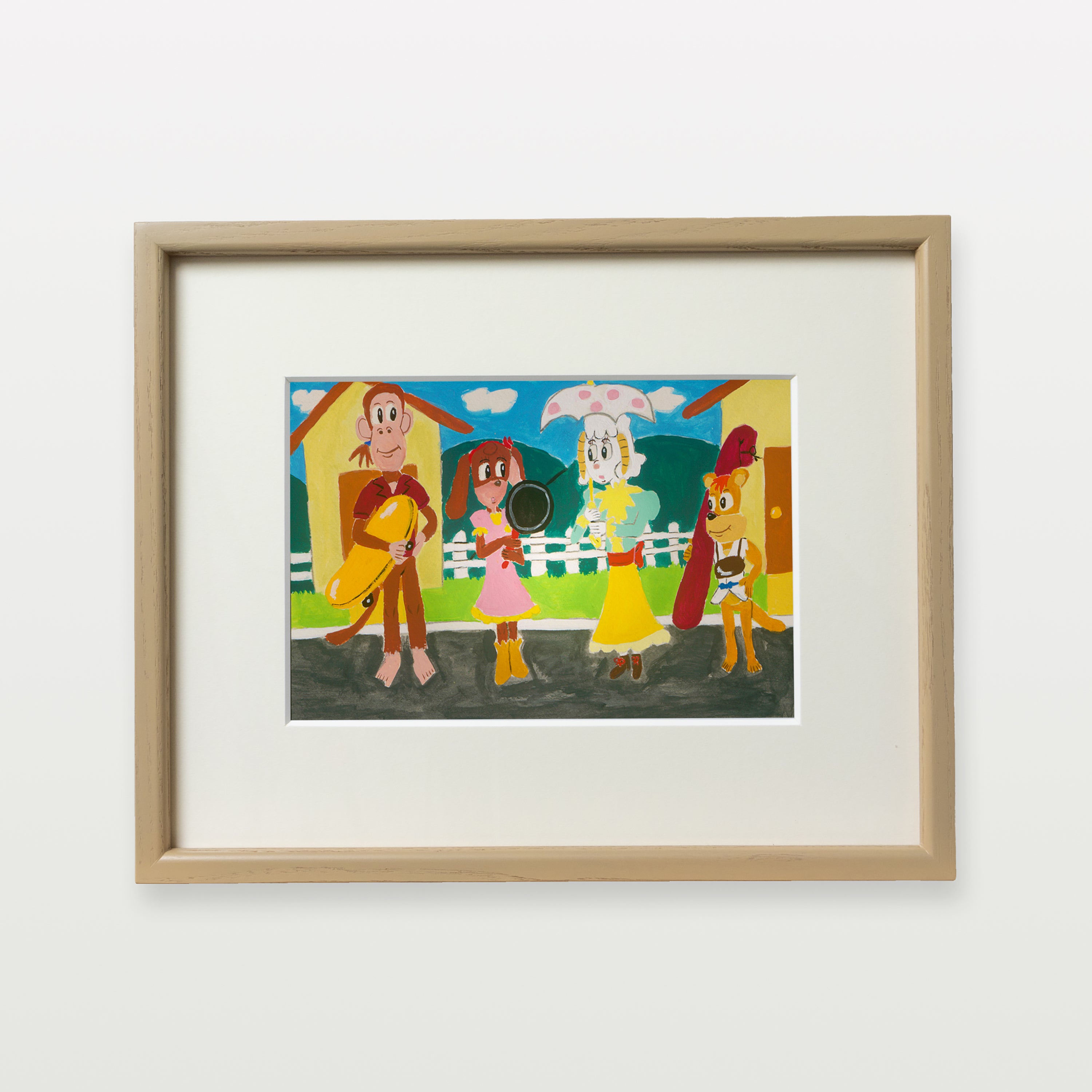 【複製画】村の動物たち