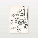 【複製画】めじろをねらうにゃんち