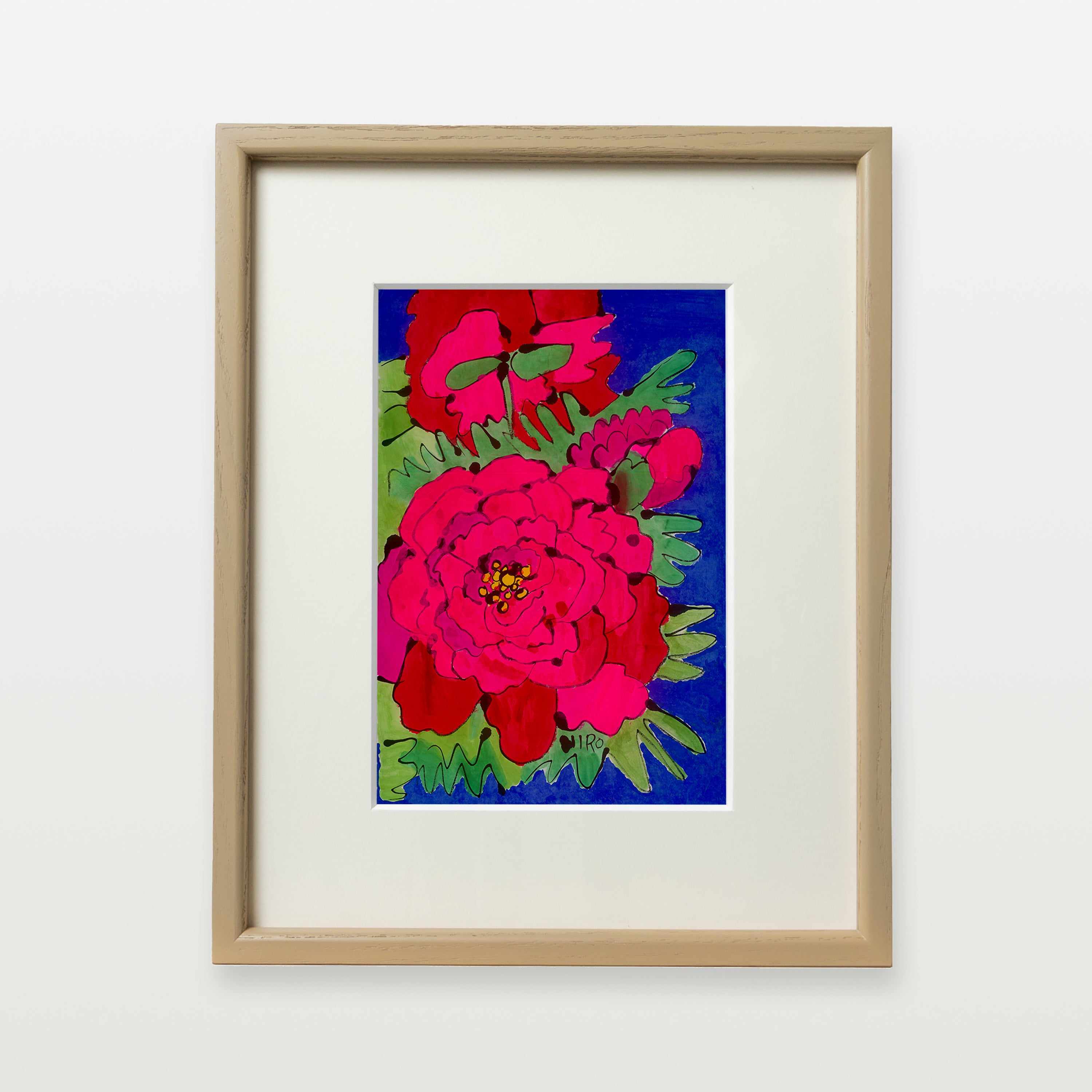 【複製画】赤いぼたん
